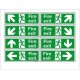 Fire Exit - LEFT Arrow Self Adhesive Sticker - 300x100mm (2 Pieces)